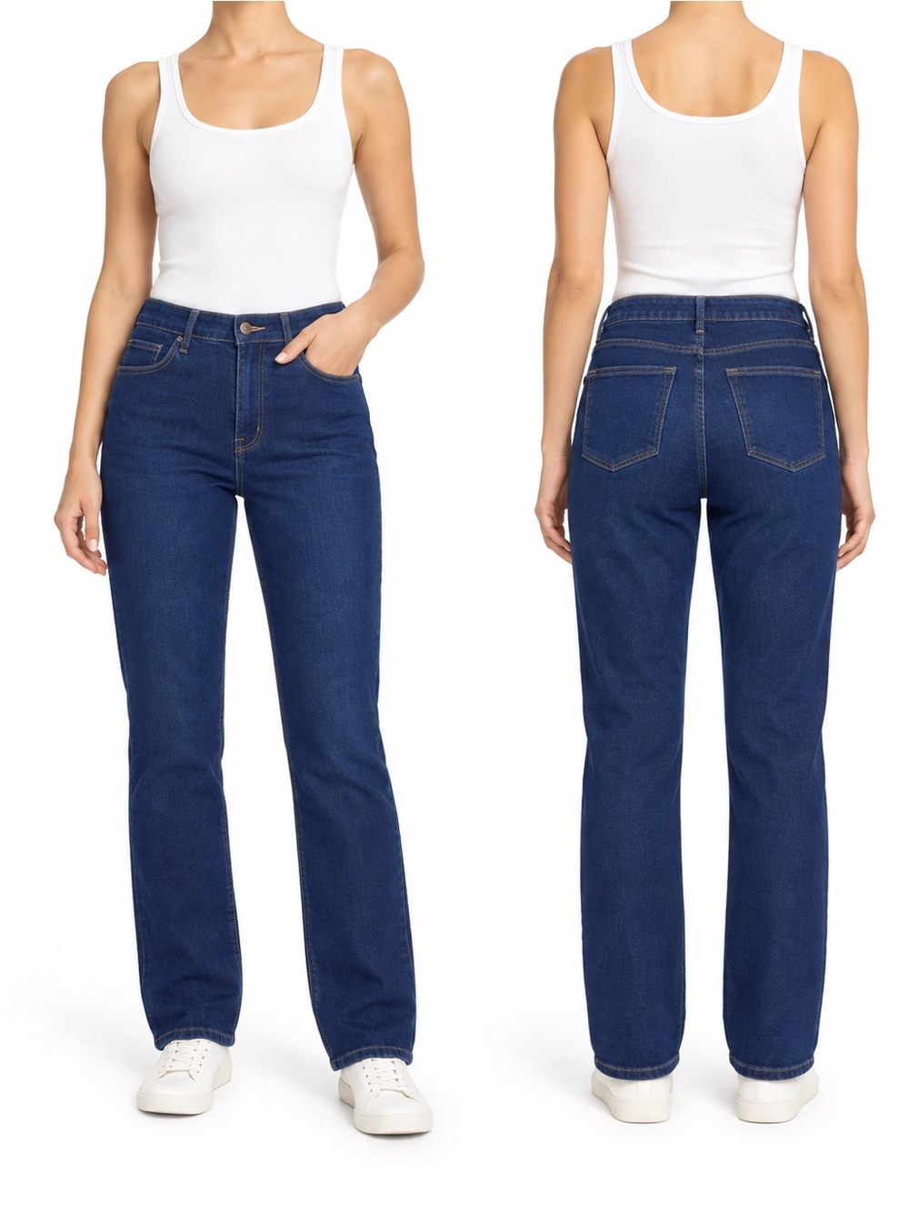 Old Navy Dark Blue Straight-Leg Women’s Jeans